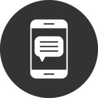 Message Glyph Inverted Icon vector