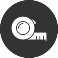 Measuring Tape Glyph Inverted Icon vector