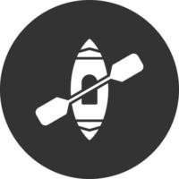 icono de glifo de kayak invertido vector