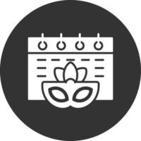 Calendar Glyph Inverted Icon vector