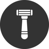 Razor Glyph Inverted Icon vector