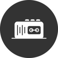 Tape Recorder Glyph Inverted Icon vector