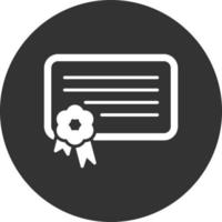 Digital Certificate Glyph Inverted Icon vector