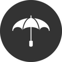 Umbrella Glyph Inverted Icon vector