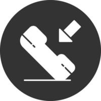 Incoming Call Glyph Inverted Icon vector