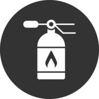 Fire Extinguisher Glyph Inverted Icon vector