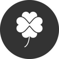 Clover Glyph Inverted Icon vector