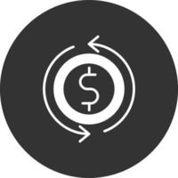 Money Exchange Glyph Inverted Icon vector