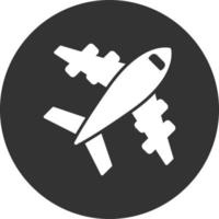 Aeroplane Glyph Inverted Icon vector