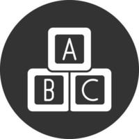 icono de glifo abc invertido vector