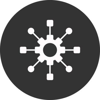 Algorithm Glyph Inverted Icon vector