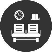 Waiting Room Glyph Inverted Icon vector