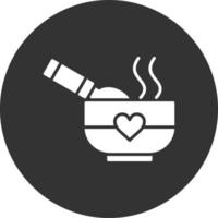 Soup Glyph Inverted Icon vector