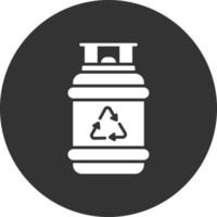 Gas Cylinder Glyph Inverted Icon vector