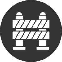 17 - Road Block Glyph Inverted Icon vector