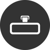 19 - Rear View Mirror Glyph Inverted Icon vector