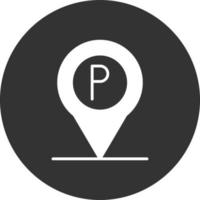 24 - Parking Glyph Inverted Icon vector