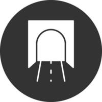 Tunnel Glyph Inverted Icon vector