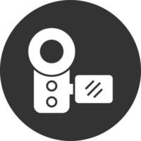 Camcorder Glyph Inverted Icon vector