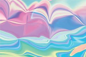 holographic fluid abstract background folds colorful vector pattern