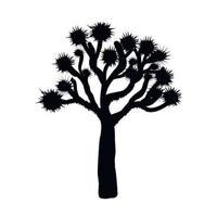 joshua tree black silhouette simple vector illustration thorns