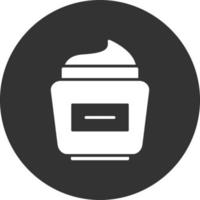 Face Cream Glyph Inverted Icon vector