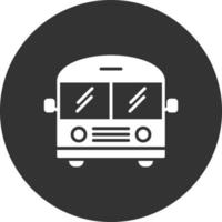 Bus Glyph Inverted Icon vector