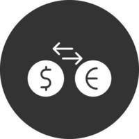 icono de glifo de cambio de moneda invertido vector