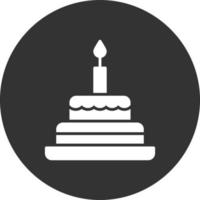 Cake Glyph Inverted Icon vector