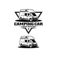 set of camping car camper van illustration logo vector