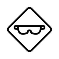 Protective glasses icon vector. Isolated contour symbol illustration vector