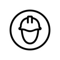 protective helmet icon vector. Isolated contour symbol illustration vector