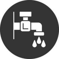 Water Tap Glyph Inverted Icon vector