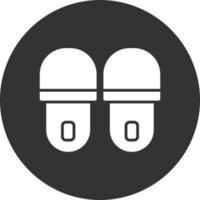 Slippers Glyph Inverted Icon vector