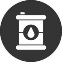 Oil Barrel Glyph Inverted Icon vector