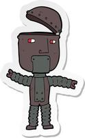 sticker of a cartoon robot vector