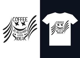 vector de diseño de camiseta de tipografía de café