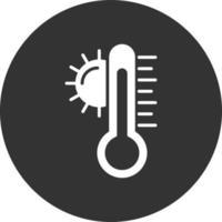 High Temperatures Glyph Inverted Icon vector