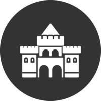 Palace Glyph Inverted Icon vector