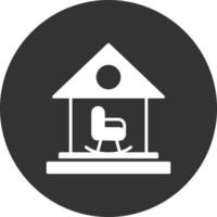 Retirement Home Glyph Inverted Icon vector