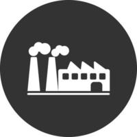 Factory Glyph Inverted Icon vector