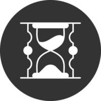 Sand Watch Glyph Inverted Icon vector