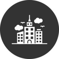 City Glyph Inverted Icon vector