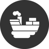 Ship Pollution Glyph Inverted Icon vector