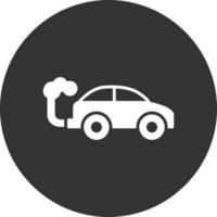 icono de glifo de coche invertido vector