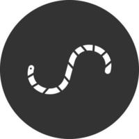 Worm Glyph Inverted Icon vector