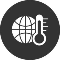 icono invertido del glifo del calentamiento global vector