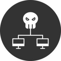 Network Hack Glyph Inverted Icon vector