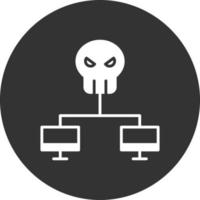 Network Hack Glyph Inverted Icon vector