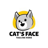 cute cat face with cartoon style. good for pet shop or any business related to cat and pet. vector